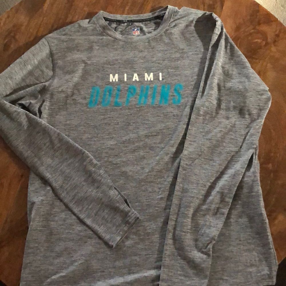 NFL MSX by Michael Strahan Heathered Gray Dolphins Performance Long Sleeve tee